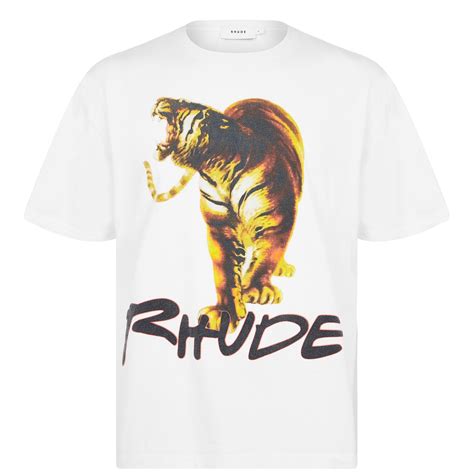 rhude tiger shirt|rhude university mock shirts.